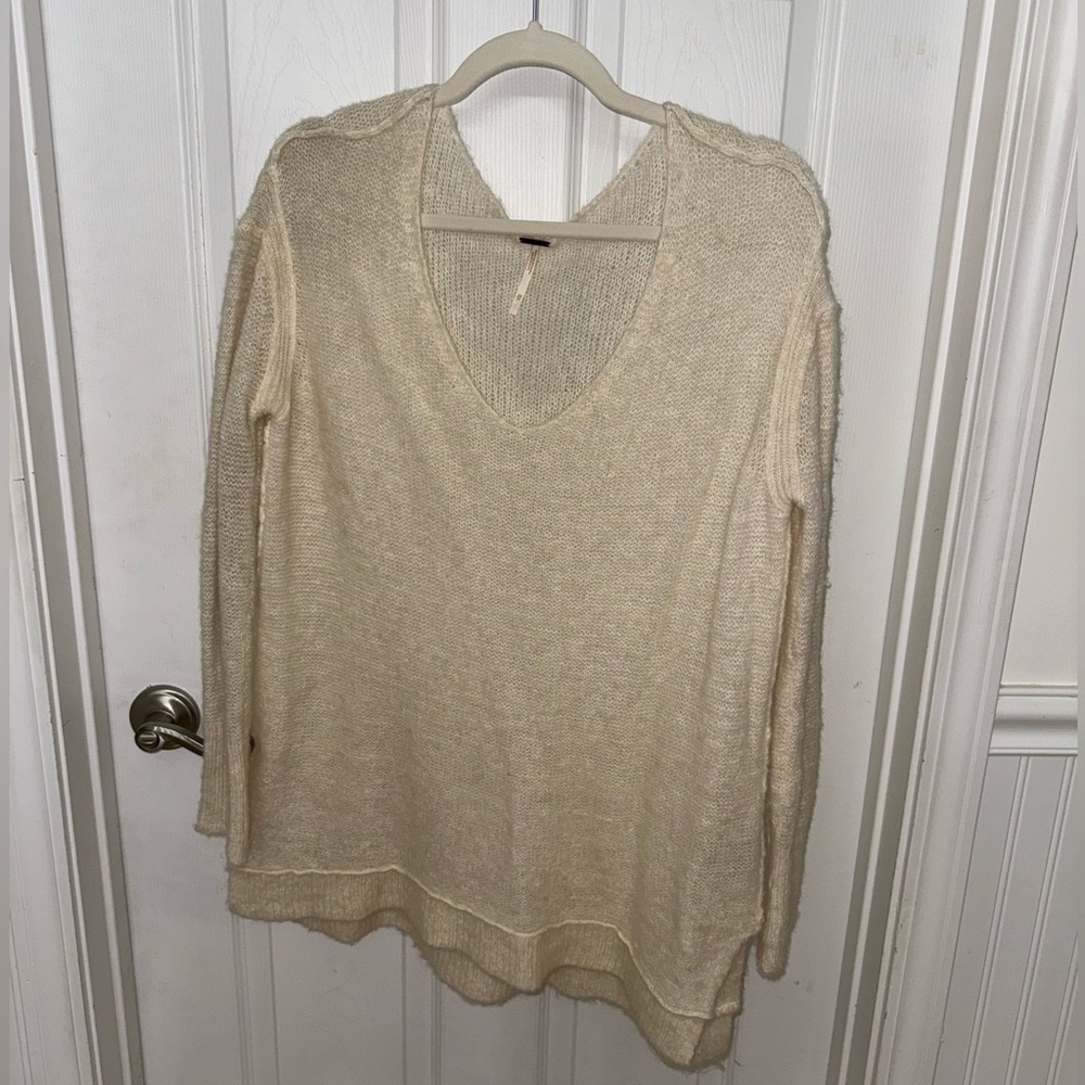 Free People Cream Knit Sweater
